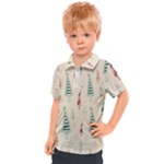 Trees Christmas Holiday Pattern Kids  Polo T-Shirt