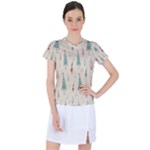 Trees Christmas Holiday Pattern Women s Sports Top