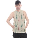 Trees Christmas Holiday Pattern Men s Sleeveless Hoodie