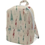 Trees Christmas Holiday Pattern Zip Up Backpack