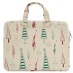 Trees Christmas Holiday Pattern MacBook Pro 13  Double Pocket Laptop Bag