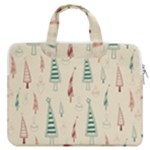 Trees Christmas Holiday Pattern MacBook Pro 15  Double Pocket Laptop Bag 