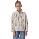 Trees Christmas Holiday Pattern Kids  Half Zip Hoodie