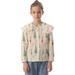 Trees Christmas Holiday Pattern Kids  Peter Pan Collar Blouse