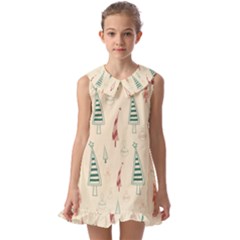 Kids  Pilgrim Collar Ruffle Hem Dress 