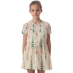 Kids  Short Sleeve Pinafore Style Dress 