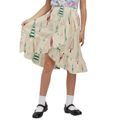 Kids  Ruffle Flared Wrap Midi Skirt 