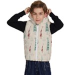 Trees Christmas Holiday Pattern Kids  Stylish Hooded Puffer Vest