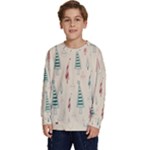 Trees Christmas Holiday Pattern Kids  Crewneck Sweatshirt