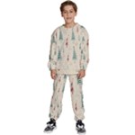 Trees Christmas Holiday Pattern Kids  Sweatshirt set