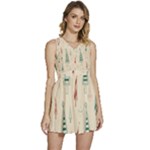 Trees Christmas Holiday Pattern Sleeveless High Waist Mini Dress