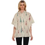 Trees Christmas Holiday Pattern Women s Batwing Button Up Shirt