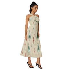 Sleeveless Cross Front Cocktail Midi Chiffon Dress 