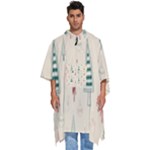 Trees Christmas Holiday Pattern Men s Hooded Rain Ponchos