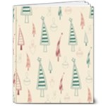 Trees Christmas Holiday Pattern 8  x 10  Hardcover Notebook