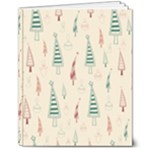 Trees Christmas Holiday Pattern 8  x 10  Softcover Notebook