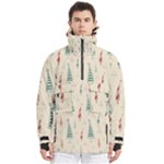 Trees Christmas Holiday Pattern Men s Pullover Zip Ski and Snowboard Waterproof Breathable Jacket