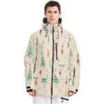 Trees Christmas Holiday Pattern Men s Multi Pockets Zip Ski and Snowboard Waterproof Breathable Jacket