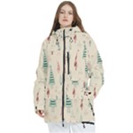 Trees Christmas Holiday Pattern Women s Multi Pockets Zip Ski and Snowboard Waterproof Breathable Jacket