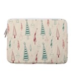 Trees Christmas Holiday Pattern 13  Vertical Laptop Sleeve Case With Pocket