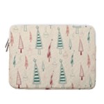 Trees Christmas Holiday Pattern 14  Vertical Laptop Sleeve Case With Pocket