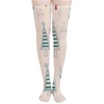 Trees Christmas Holiday Pattern Thigh High Stockings