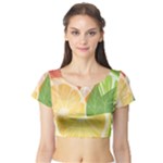 Citrus Fruit Healthy Vitamin Short Sleeve Crop Top