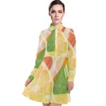 Citrus Fruit Healthy Vitamin Long Sleeve Chiffon Shirt Dress