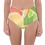 Citrus Fruit Healthy Vitamin Reversible High-Waist Bikini Bottoms