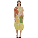 Citrus Fruit Healthy Vitamin T-Shirt Midi Dress With Pockets