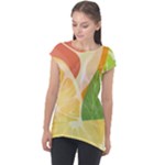 Citrus Fruit Healthy Vitamin Cap Sleeve High Low Top