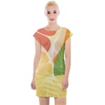 Citrus Fruit Healthy Vitamin Cap Sleeve Bodycon Dress