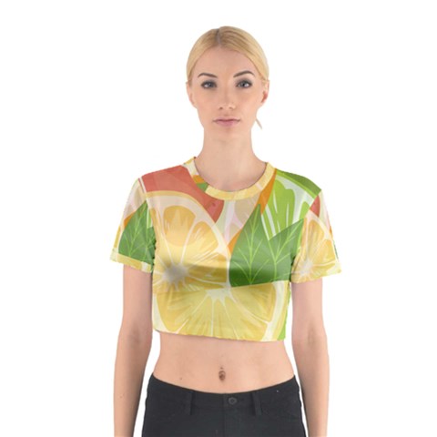 Citrus Fruit Healthy Vitamin Cotton Crop Top from ArtsNow.com