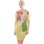 Citrus Fruit Healthy Vitamin Quarter Sleeve Hood Bodycon Dress