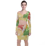 Citrus Fruit Healthy Vitamin Long Sleeve Crop Top & Bodycon Skirt Set