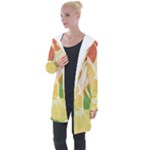 Citrus Fruit Healthy Vitamin Longline Hooded Cardigan