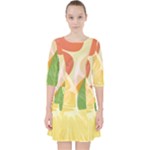 Citrus Fruit Healthy Vitamin Quarter Sleeve Pocket Dress