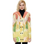 Citrus Fruit Healthy Vitamin Button Up Hooded Coat 