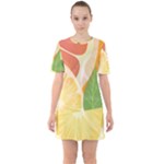 Citrus Fruit Healthy Vitamin Sixties Short Sleeve Mini Dress