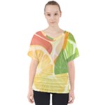 Citrus Fruit Healthy Vitamin V-Neck Dolman Drape Top