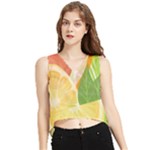 Citrus Fruit Healthy Vitamin V-Neck Cropped Tank Top