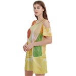 Citrus Fruit Healthy Vitamin Women s Cold Shoulder Round Neck Mini Dress