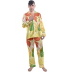 Citrus Fruit Healthy Vitamin Men s Long Sleeve Satin Pajamas Set