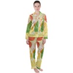 Citrus Fruit Healthy Vitamin Women s Long Sleeve Satin Pajamas Set	