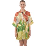 Citrus Fruit Healthy Vitamin Half Sleeve Satin Kimono 