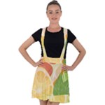 Citrus Fruit Healthy Vitamin Velvet Suspender Skater Skirt