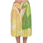 Citrus Fruit Healthy Vitamin Velvet Flared Midi Skirt