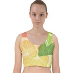 Citrus Fruit Healthy Vitamin Velvet Racer Back Crop Top