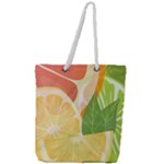 Citrus Fruit Healthy Vitamin Full Print Rope Handle Tote (Large)