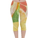 Citrus Fruit Healthy Vitamin Velvet Capri Leggings 